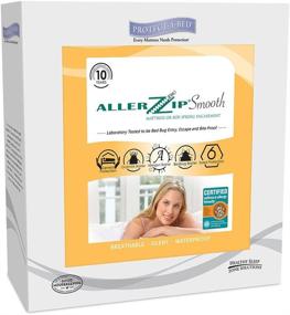 img 4 attached to AllerZip Smooth Waterproof Bed Bug Proof Zippered Bedding Encasement - Full Size (Fits 7 - 12 in. H) for Complete Bed Protection