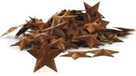 🌟 100 rusted tin dimensional miniature barn stars - factory direct craft package, with hole and hollow backs logo