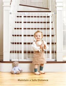 img 3 attached to 🚧 InnoTruth Extra Tall Baby Gate, 29” to 39.6” Adjustable Width, 36” Height, Wall Pressure Mounted Frame, Auto Close Gates for Stairs, Doorways, Toddler & Pet Safety