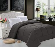 🛏️ luxurious king size gray comforter: elegant comfort goose down alternative double fill duvet insert logo