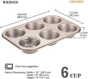 img 3 attached to 🧁 CHEFMADE Muffin Cake Pan - 6-Cavity Non-Stick Cupcake Pan for Oven Baking, Champagne Gold Finish