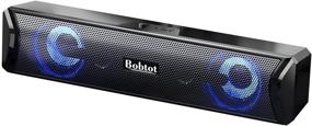 img 4 attached to 🔊 Улучшите свой аудиоопыт с компьютерными колонками Bluetooth Sound Bar - беспроводным/проводным AUX HiFi стерео мини-сабвуфером RGB игровым звуковым панелям для мониторов/планшетов/настольных компьютеров/ноутбуков/ПК