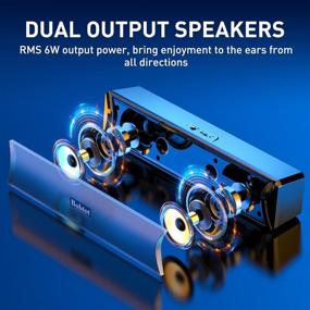 img 1 attached to 🔊 Улучшите свой аудиоопыт с компьютерными колонками Bluetooth Sound Bar - беспроводным/проводным AUX HiFi стерео мини-сабвуфером RGB игровым звуковым панелям для мониторов/планшетов/настольных компьютеров/ноутбуков/ПК