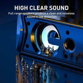 img 2 attached to 🔊 Улучшите свой аудиоопыт с компьютерными колонками Bluetooth Sound Bar - беспроводным/проводным AUX HiFi стерео мини-сабвуфером RGB игровым звуковым панелям для мониторов/планшетов/настольных компьютеров/ноутбуков/ПК