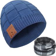 🎁 stay cozy and connected with our wireless beanie hat - perfect christmas stocking stuffers and unique gifts for men and women in dark blue! logo