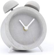 ⏰ driini concrete twin bell desk and table clock - silent sweep movement for guest room, bathroom, living room or office logo