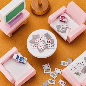 img 1 attached to 🃏 Enhance Your Dollhouse with 6 Pieces of Miniature Decoration Card Deck: Miniature Games Poker Playing Cards! Experience Mini Magic Poker Decks Cards in 1:12 Scale.