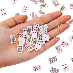 img 2 attached to 🃏 Enhance Your Dollhouse with 6 Pieces of Miniature Decoration Card Deck: Miniature Games Poker Playing Cards! Experience Mini Magic Poker Decks Cards in 1:12 Scale.