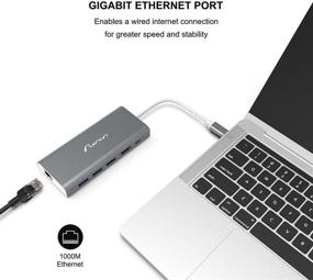 img 1 attached to 🔌 Panon USB C Hub - 6-in-1 Adapter with Type C Power Delivery, HDMI, Ethernet, USB 3.0 Ports - 2018 Upgraded Portable Type C Hub for Mac Book Pro and Type C Devices