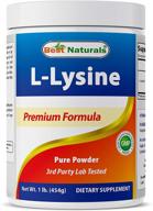 premium 100% pure lysine powder - best naturals, 1 lb logo