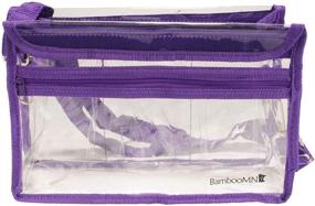 img 1 attached to 🧶 Portable Purple Knitting Needle Organizer Yarn Travel Tote Bag - Zippered Compartment, Needle Dividers - Ideal for Knitting and Crochet - 1 Piece