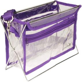 img 3 attached to 🧶 Portable Purple Knitting Needle Organizer Yarn Travel Tote Bag - Zippered Compartment, Needle Dividers - Ideal for Knitting and Crochet - 1 Piece