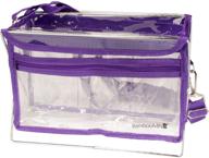 🧶 portable purple knitting needle organizer yarn travel tote bag - zippered compartment, needle dividers - ideal for knitting and crochet - 1 piece logo