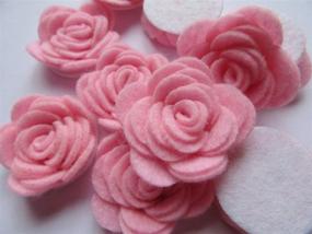 img 3 attached to 🌸 YYCRAFT Pack of 20PCS Felt Rose 1.5" 4D Flower Applique/Bow-Pink - Stunning Decorative Embellishment for Crafts, Sewing, and Hair Accessories