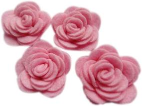 img 4 attached to 🌸 YYCRAFT Pack of 20PCS Felt Rose 1.5" 4D Flower Applique/Bow-Pink - Stunning Decorative Embellishment for Crafts, Sewing, and Hair Accessories