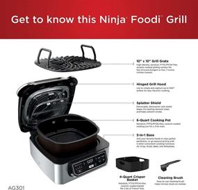 img 1 attached to NINJA Foodi AG301 4-qt. 5-in-1 Air Fryer Indoor Electric Grill, 10x10 Black and Silver (Renewed)