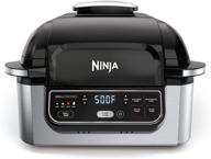 ninja foodi ag301 4-qt. 5-in-1 air fryer indoor electric grill, 10x10 black and silver (renewed) логотип