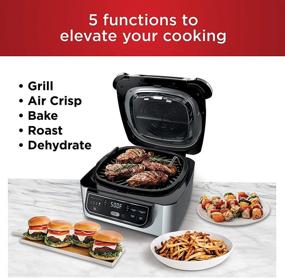 img 2 attached to NINJA Foodi AG301 4-qt. 5-in-1 Air Fryer Indoor Electric Grill, 10x10 Black and Silver (Renewed)