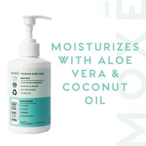 img 1 attached to MOXĒ Liquid Hand Soap Cucumber & Aloe Vera - 🥒 Moisturizing, Non-Irritating, Coconut Oil & Aloe Vera, 4 Pack (10 oz Each)