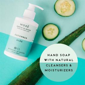 img 2 attached to MOXĒ Liquid Hand Soap Cucumber & Aloe Vera - 🥒 Moisturizing, Non-Irritating, Coconut Oil & Aloe Vera, 4 Pack (10 oz Each)