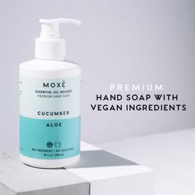 img 3 attached to MOXĒ Liquid Hand Soap Cucumber & Aloe Vera - 🥒 Moisturizing, Non-Irritating, Coconut Oil & Aloe Vera, 4 Pack (10 oz Each)