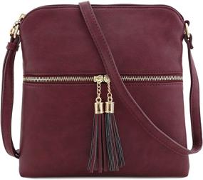 img 4 attached to Tassel Zip Pocket Crossbody Black Women's Handbags & Wallets and Crossbody Bags