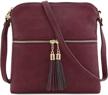 tassel zip pocket crossbody black women's handbags & wallets and crossbody bags logo