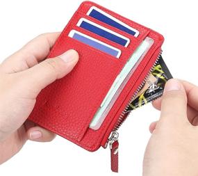 img 1 attached to DYJ Women's Leather Pocket Wallet with RFID Blocking for Enhanced Security