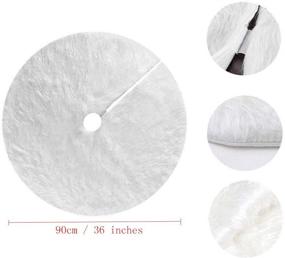 img 2 attached to 🎄 DegGod Christmas Tree Plush Skirts: 36 inches White Long-Haired Faux Fur Mat for Holiday Decorations