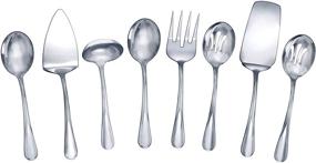 img 4 attached to Mikasa Kaylee 8-Piece Stainless Steel Hostess Serving Utensil Set - Gourmet Basics