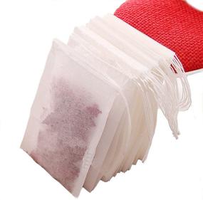 img 4 attached to 🍵 Ewanda Store 5.6" x 6.3" Disposable Tea Filter Bags - Convenient String Drawstring Seal Tea Bags (Pack of 200)