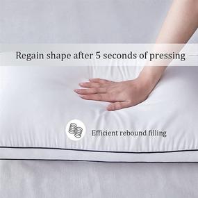 img 2 attached to 🛏️ Suhedy Bedding Pillows (2 Pack): Premium Quality & Fluffy Hotel Pillows for Side and Back Sleepers- Queen Size