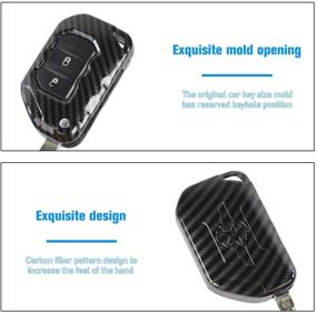 img 1 attached to 🔑 CheroCar Key Fob Cover Skin Case Protection for Jeep Wrangler JL JLU 2018-2020, Gladiator 2020, Key Replacement Accessories, Carbon Fiber, 2pcs/set