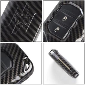 img 2 attached to 🔑 CheroCar Key Fob Cover Skin Case Protection for Jeep Wrangler JL JLU 2018-2020, Gladiator 2020, Key Replacement Accessories, Carbon Fiber, 2pcs/set