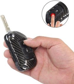 img 3 attached to 🔑 CheroCar Key Fob Cover Skin Case Protection for Jeep Wrangler JL JLU 2018-2020, Gladiator 2020, Key Replacement Accessories, Carbon Fiber, 2pcs/set