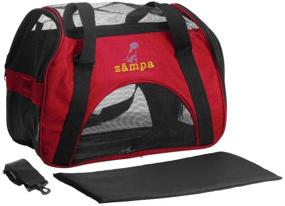 img 1 attached to 🐾 Zampa Airline Approved Pet Carrier: Travel in Style with Low Profile Tote, Removable Pad, and Premium Zippers for Cats and Small Dogs