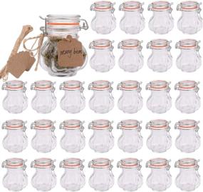 img 4 attached to Encheng Glass Spice Jars with Airtight Lids and Labels, 4oz Mason Jars for Kitchen Storage, 30 Pack