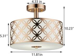 img 2 attached to 💡 COTULIN Modern Gold Semi Flush Mount Ceiling Light: Stylish Steel and Glass Fixture for Dining, Hallway, Living Room, Bedroom