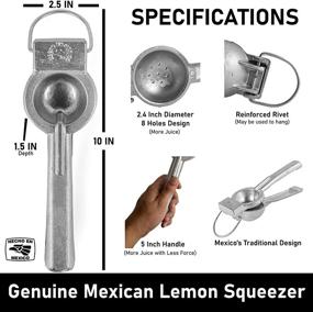 img 2 attached to 🍋 Authentic Mexican Crafted Lemon Squeezer, Premium Cast Aluminum Citrus Press for Lemons and Limes, Robust Manual Lime Juicer, Commercial Grade Extractor, Exprimidor de Limon (2.4") (Large)