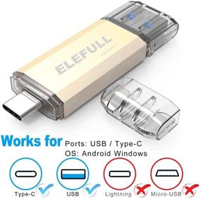 img 3 attached to 📱 Быстрая флешка USB Type C для Android-смартфонов, компьютеров, ноутбуков | 256ГБ, 128ГБ, 64ГБ, 32ГБ | USB-C 3.0 | Копирование фото, видео, музыки | (128Гб)