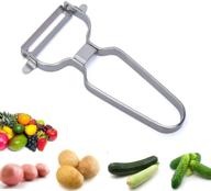 loyoma stainless steel vegetable peeler - sharp fruit paring knife, multifunctional handheld kitchen gadget for potato, carrot, apple, veggie, cucumber logo