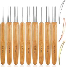 img 4 attached to 🧶 Dreadlock Crochet Hook Set: 12-Piece Kit with Bamboo Handle – Perfect for Braid Craft and Hair Interlocking