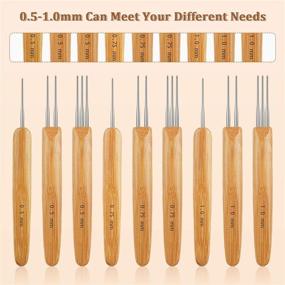 img 2 attached to 🧶 Dreadlock Crochet Hook Set: 12-Piece Kit with Bamboo Handle – Perfect for Braid Craft and Hair Interlocking