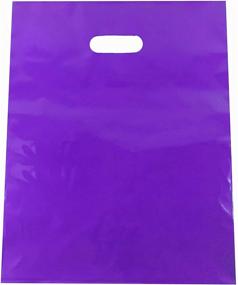 img 1 attached to Best Choice Purple 40: 12x15 Die Cut Handle Glossy 🛍️ Merchandise Bags - Durable, Anti-Stretch, Perfect for Retail Stores, Birthdays & Handouts