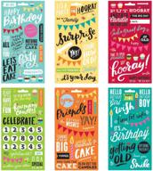 🎂 me & my big ideas birthday pocket pages clear stickers, 6 sheets/package logo