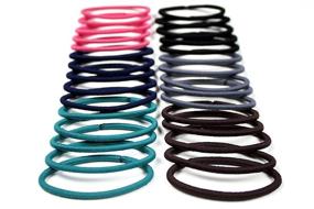 img 2 attached to 🌈 Assorted Colors 30-Count Scunci No-Damage Nylon Elastic Hairbands with Stretch Technology