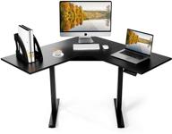 💻 ergosoft l-shaped dual motor electric height adjustable standing desk, 48-inch computer corner desk, home gaming desk, office writing workstation, black логотип