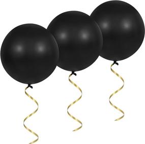 img 3 attached to 🎈 C Crystal Lemon 36" Giant Balloons, 6 Pack Black and White Big Balloons - Thick, Extra Large Latex Balloons