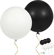 🎈 c crystal lemon 36" giant balloons, 6 pack black and white big balloons - thick, extra large latex balloons логотип