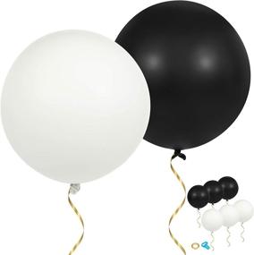 img 4 attached to 🎈 C Crystal Lemon 36" Giant Balloons, 6 Pack Black and White Big Balloons - Thick, Extra Large Latex Balloons